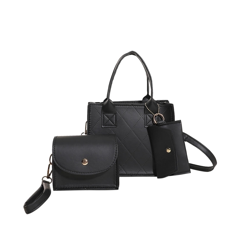 Women's All Seasons Pu Leather Solid Color Vintage Style Square Zipper Handbag