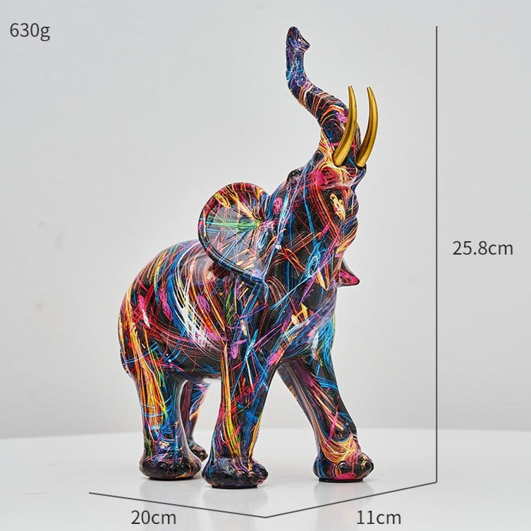 Elephant Nordic Painted Statue