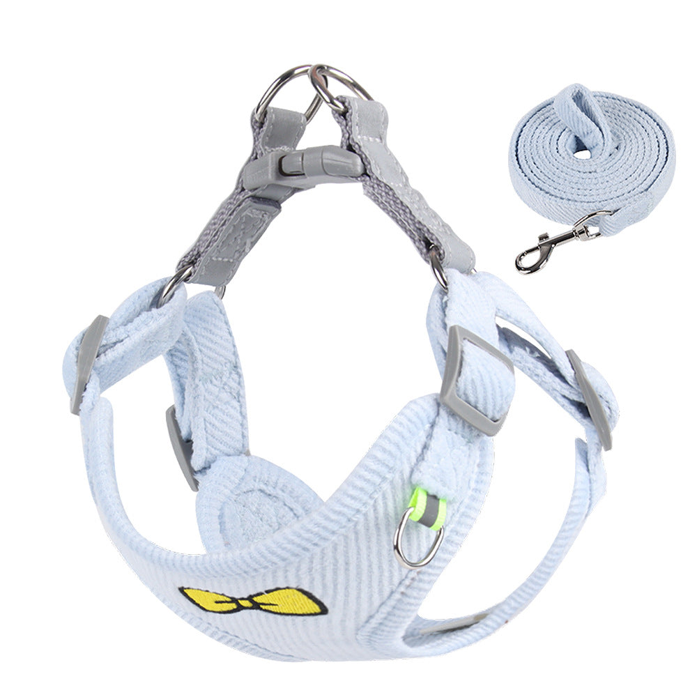 Bow Printed Soft Dog Harness&Leash