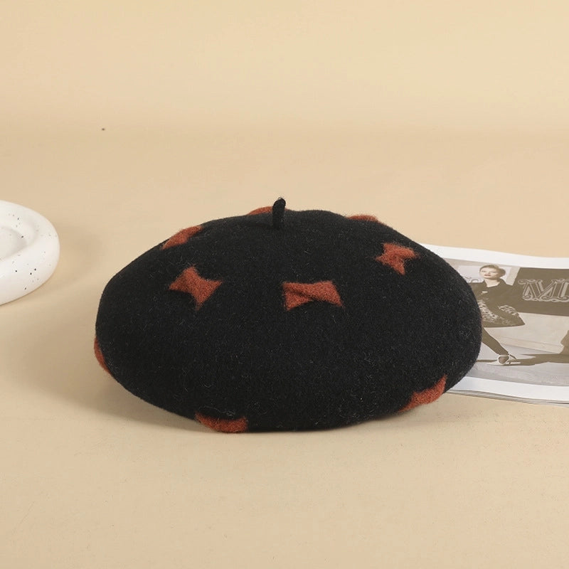 Women's Minimalist Color Block Eaveless Beret Hat