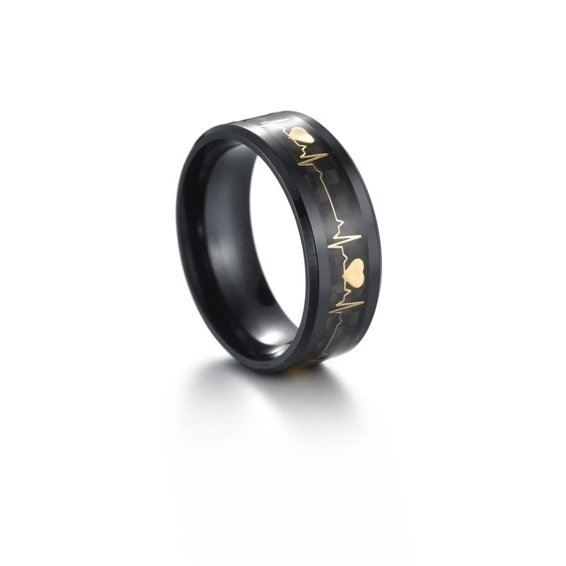 Fashion Letter Titanium Steel Other Stoving Varnish Stainless Steel Rings