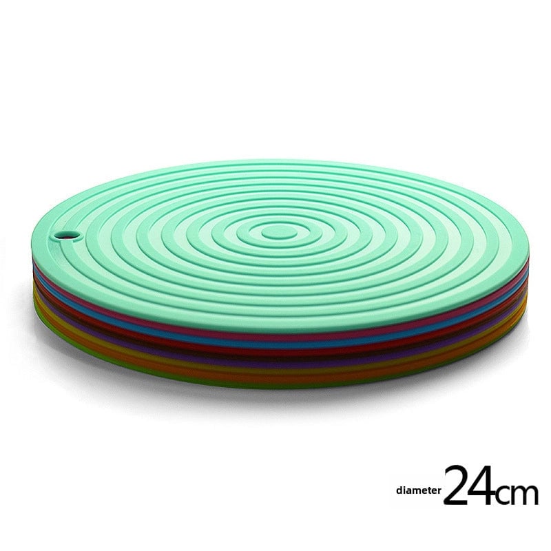 18/24/30cm Round Pattern Heat Insulation Mat Casserole Coaster Bowl Mat Dining Table Mat Induction Cooker Mat Silicone Plate Mat Placemat