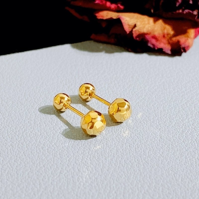 1 Pair Minimalist Heart Shape Plating Titanium Steel Gold Plated Ear Studs