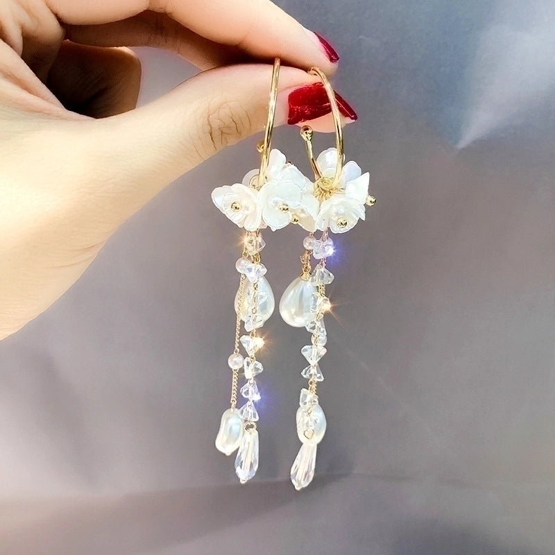 1 Pair Fashion Heart Shape Bow Knot Copper Inlay Zircon Drop Earrings