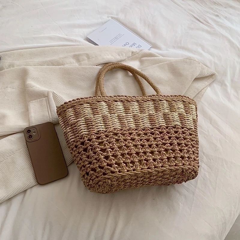 Women's All Seasons Straw Vacation Handbag