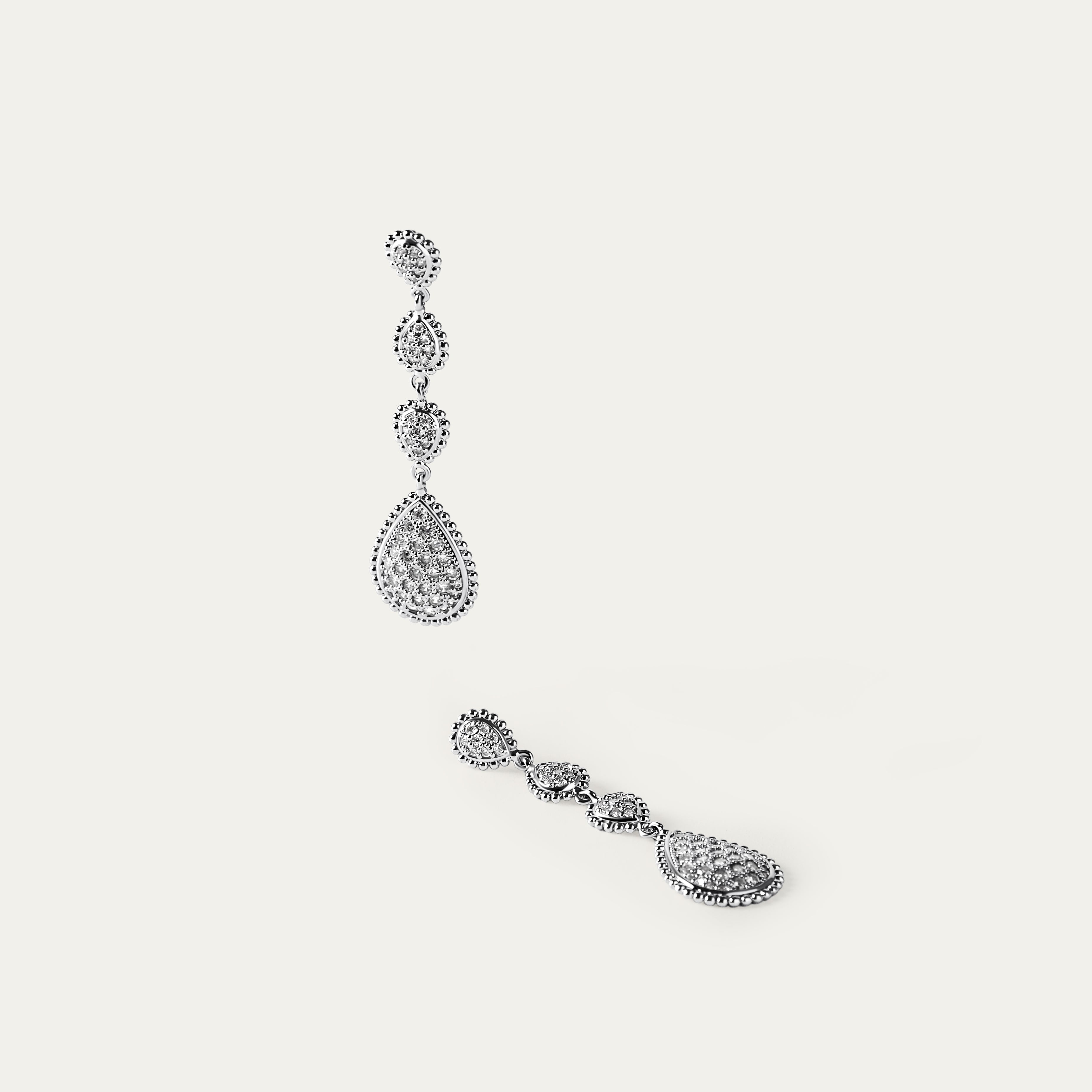Peri CZ Earrings (Silver Brass)