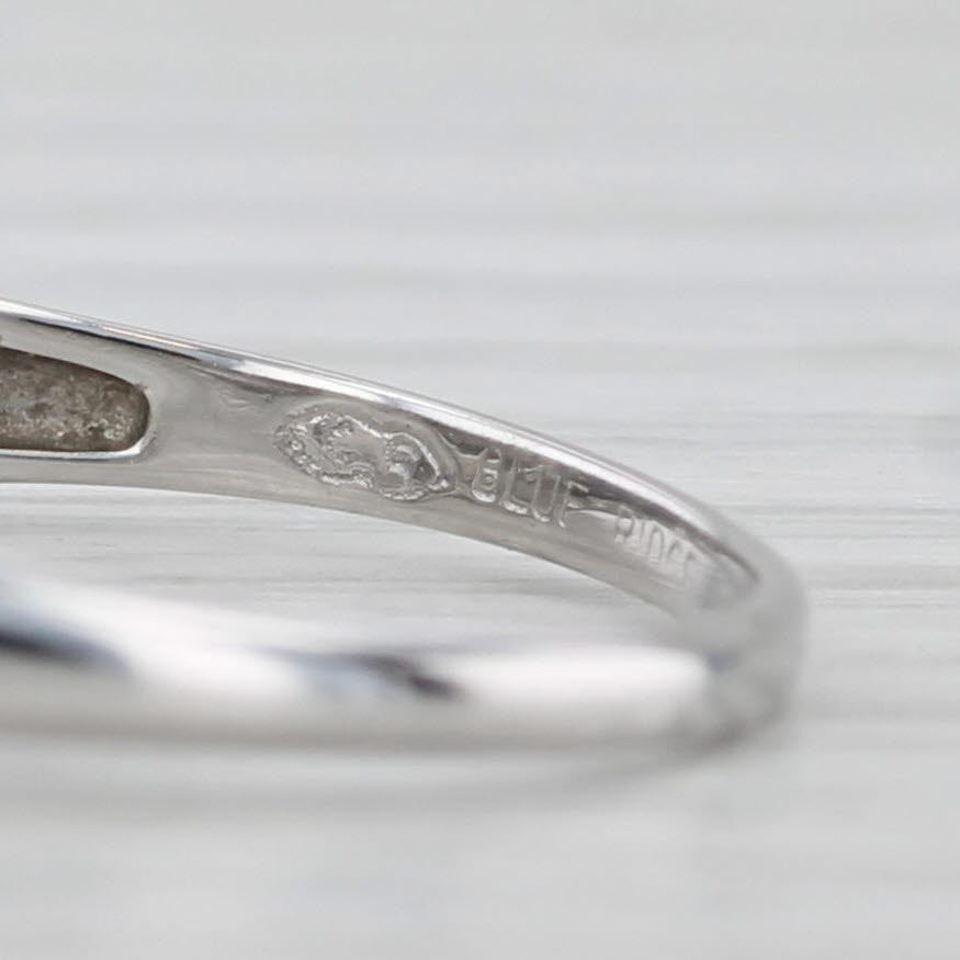 Vintage 0.35ctw Diamond Wedding Band 14k White Gold Size 8 Stackable Ring