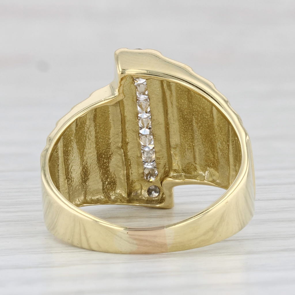 0.23ctw Diamond Beveled Ring 18k Yellow Gold Size 8