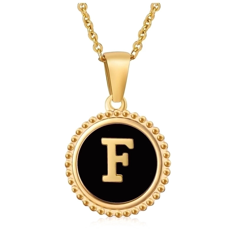 Stainless Steel Fashion Enamel Plating Letter Pendant Necklace