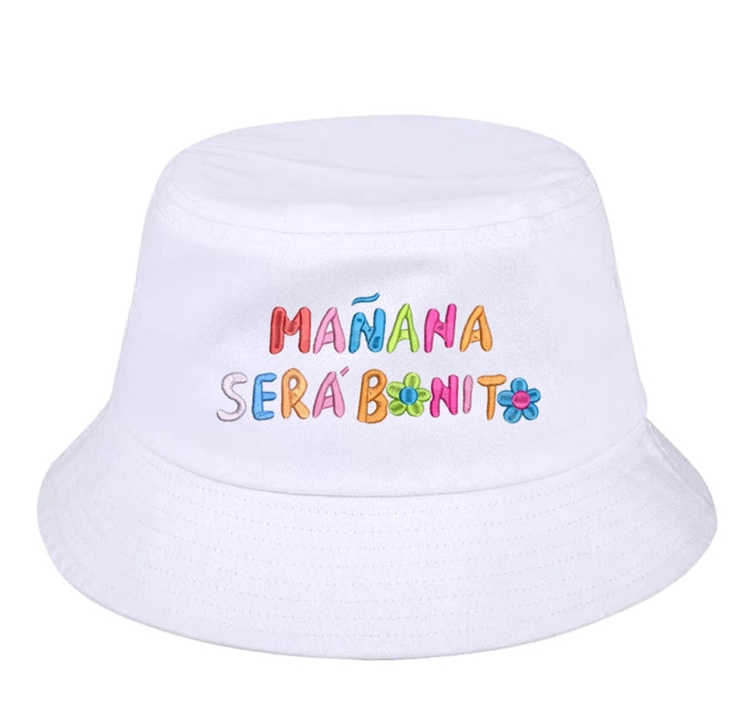 Unisex Casual Letter Embroidery Wide Eaves Bucket Hat