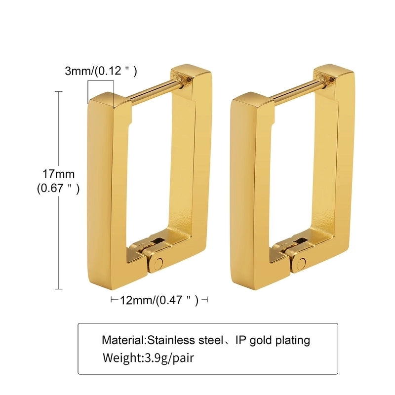 1 Pair Minimalist Geometric Plating 201 Stainless Steel Gold Plated Hoop Earrings