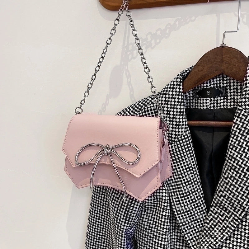 Women's Small Pu Leather Solid Color Classic Style Shell Magnetic Buckle Shoulder Bag Crossbody Bag Chain Bag