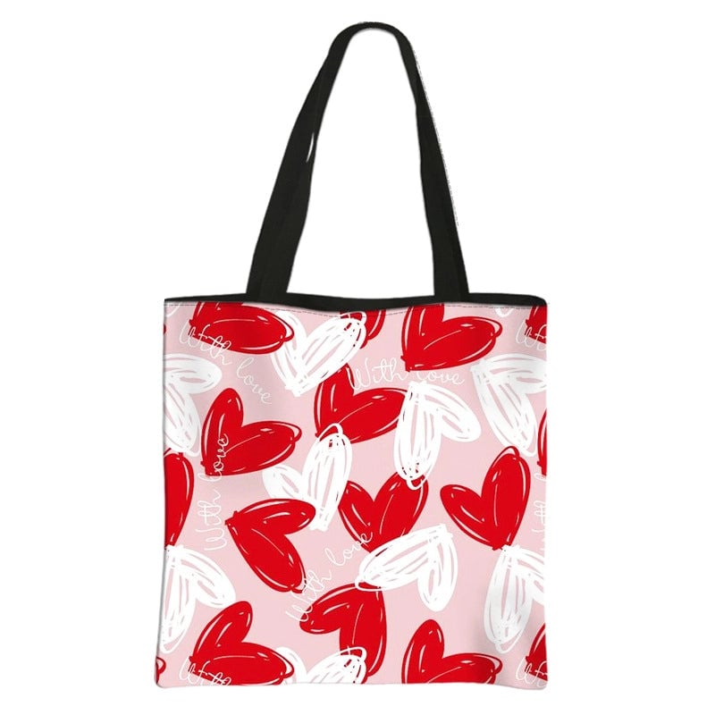 Women's Medium Polyester Letter Heart Shape Classic Style Square Open Shoulder Bag