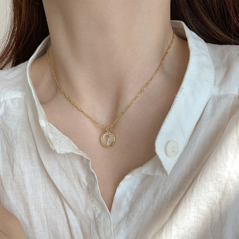 Moderate Luxury Flower Flower Alloy Electroplating Necklaces