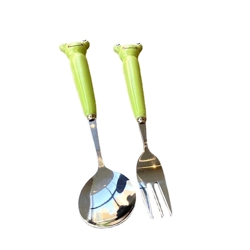 Cartoon Cute Frog Crocodile 430 Stainless Steel Ceramics Tableware