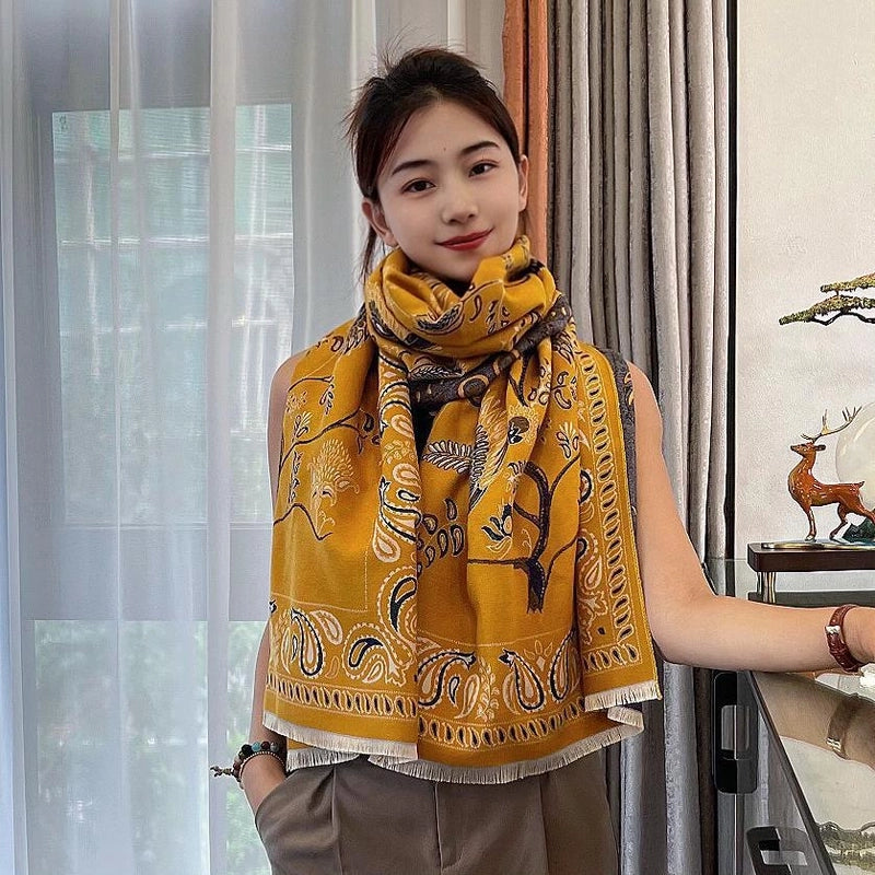 Bluebird High Quality Cashmere Air Conditioning Shawl Summer Office Nap Blanket Sofa Blanket Warm Scarf Explosion Women
