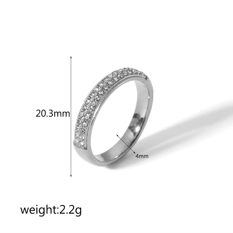 304 Stainless Steel 18K Gold Plated Minimalist Classic Style Plating Inlay Solid Color Zircon Rings