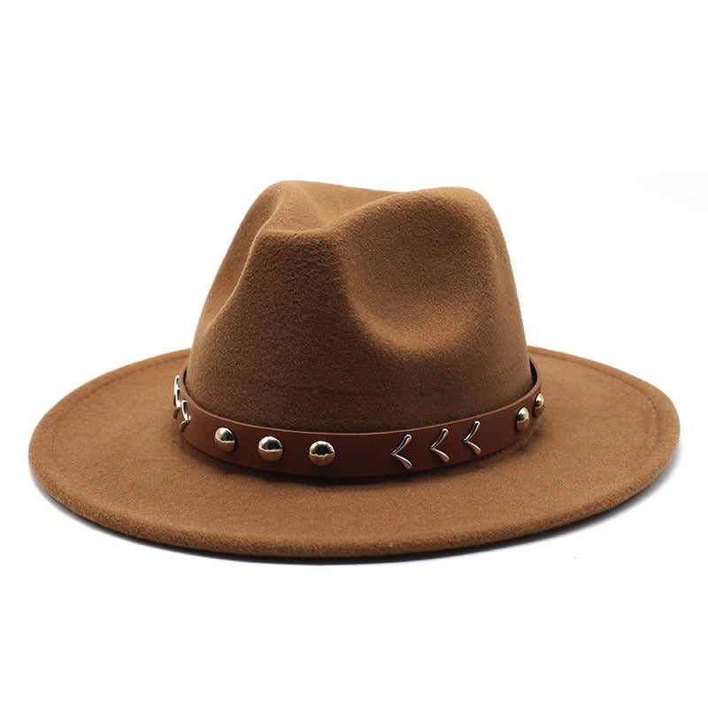 Wool Top Hat Autumn And Winter Casual Big Brim Men's And Women's Retro Felt Hat Fashion Trend Jazz Hat