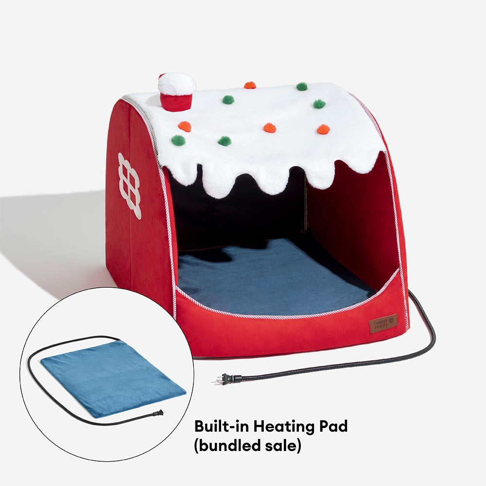 Festive Snow House Orthopedic Dog Bed - Christmas Warmth