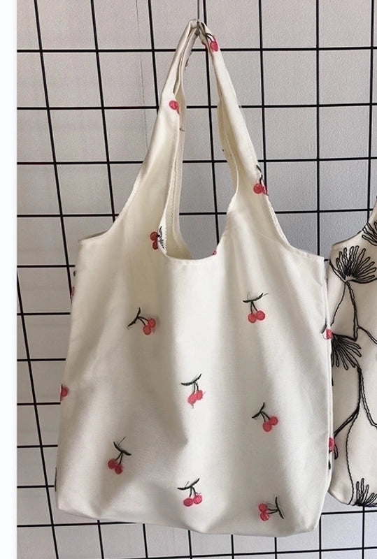 Women's Large Canvas Daisy Classic Style Square Open Underarm Bag