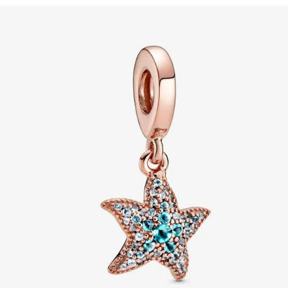 Rose Gold Starfish Dangle Pandora Charm