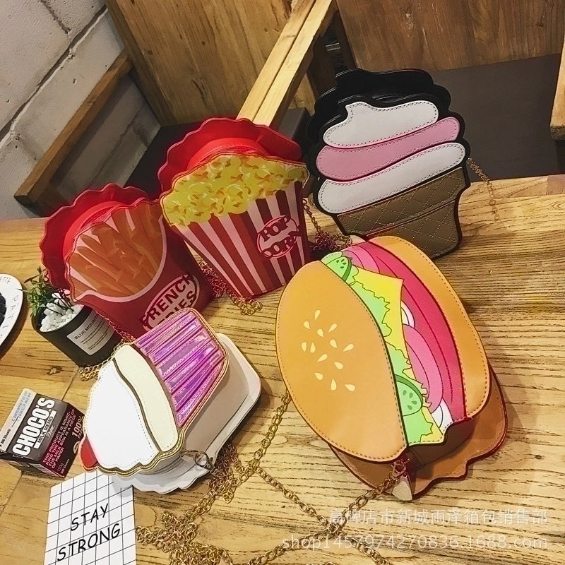 Small Pu Leather Stripe Business Oval Zipper Chain Bag
