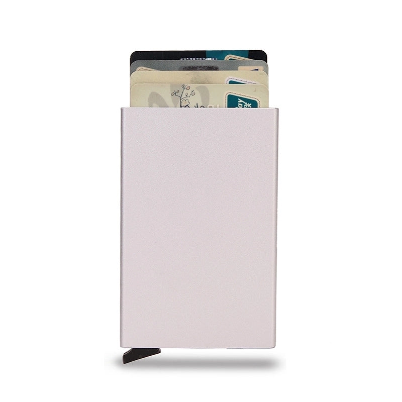 Unisex Solid Color Alloy Plastic Open Card Holders