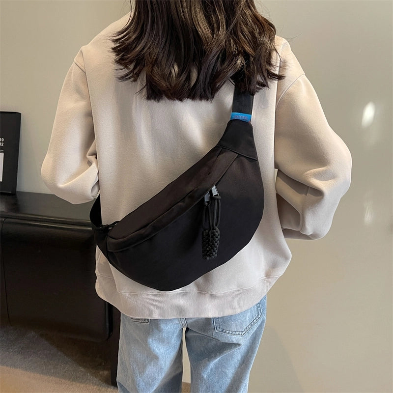 Women's Preppy Style Streetwear Sports Solid Color Canvas Waist Bags