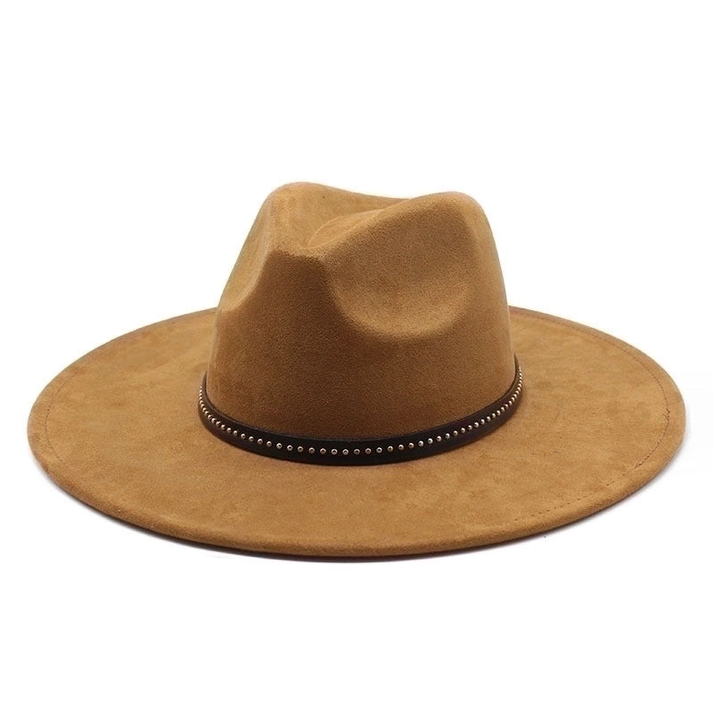 Unisex Vintage Style Ethnic Style Solid Color Flat Eaves Fedora Hat
