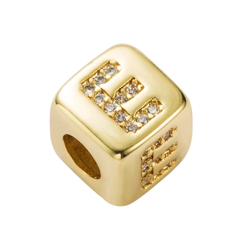 Copper Inlaid Zircon Letter Artificial Gemstones Copper Bracelets