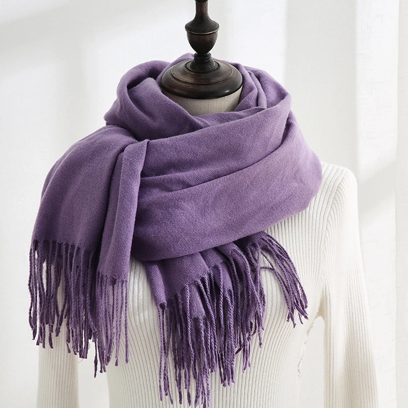 Women's Minimalist Solid Color Imitation Cashmere Scarf