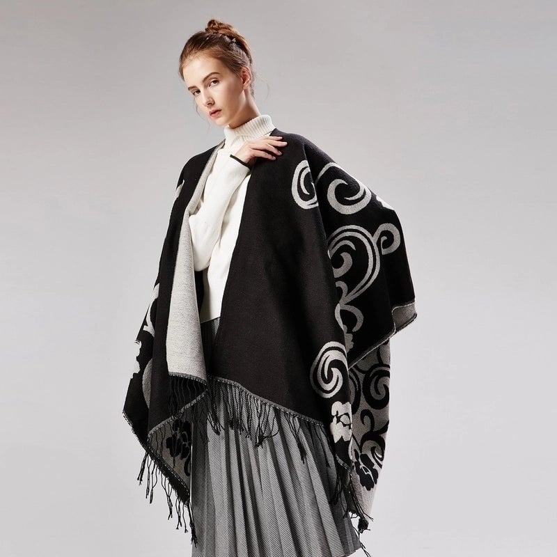 Women's Streetwear Flower Imitation Cashmere Shawl