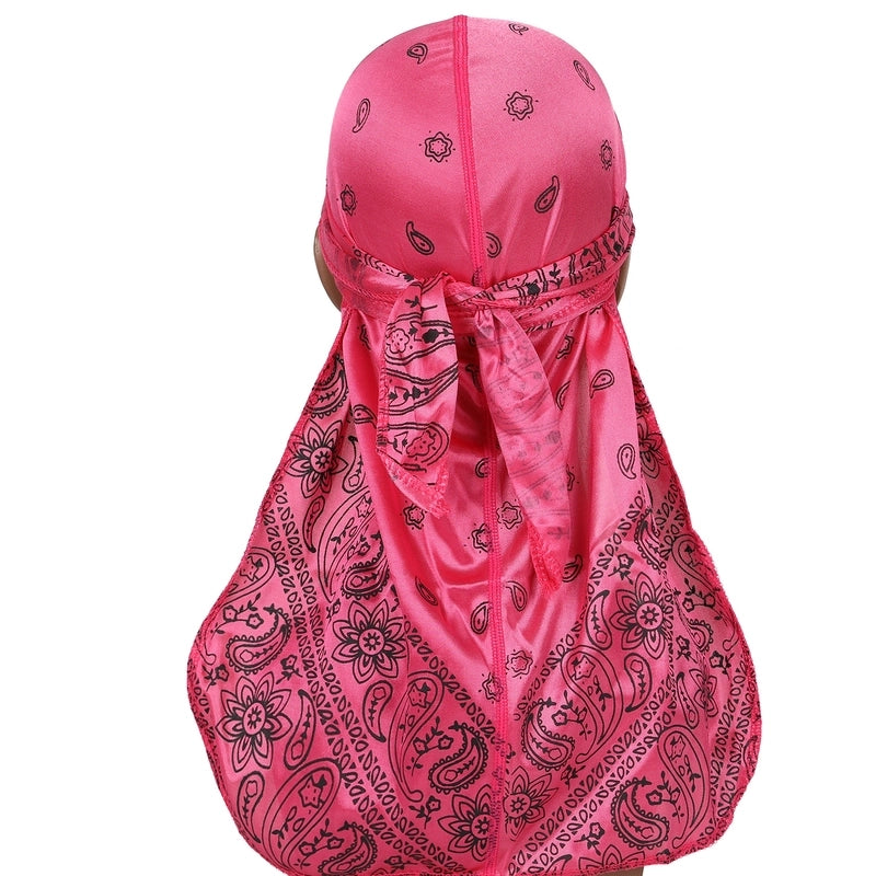 Explosions Amoeba Imitation Silk Long Tail Pirate Hat Baotou Hat Hip Hop Cloak Hat DURAG