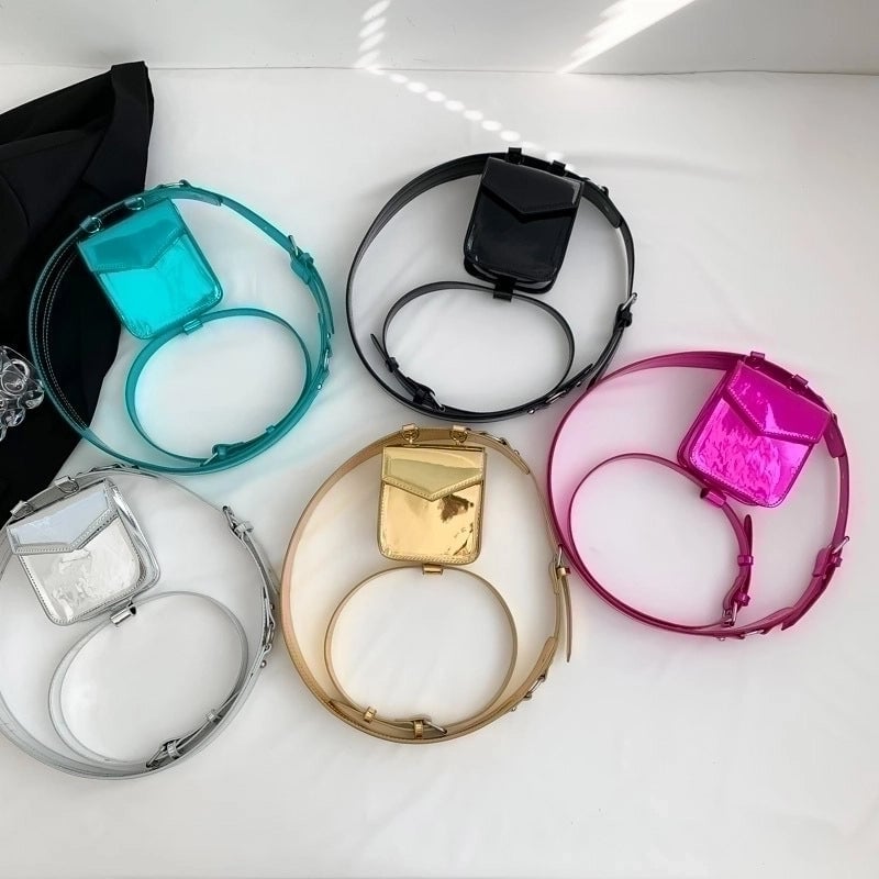 Women's Mini Pu Leather Solid Color Streetwear Magnetic Buckle Fanny Pack