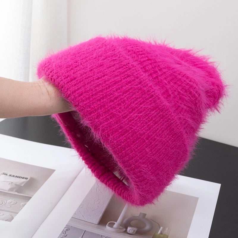 Women's Cute Sweet Minimalist Solid Color Eaveless Wool Cap