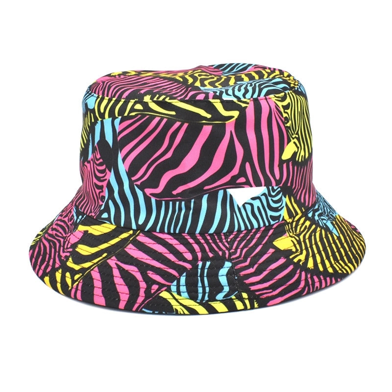 Unisex Hip-hop 3d Print Color Block Elephant Flat Eaves Bucket Hat