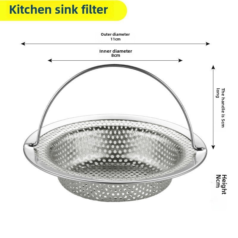 Kitchen Filter Drain Net Sink 304 Stainless Steel Filter Sink Garbage Artifact Sewer Drain Funnel
