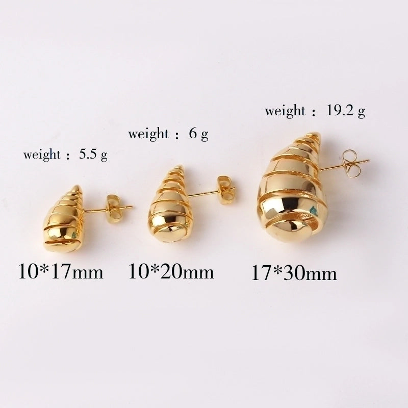 1 Pair Basic Minimalist Geometric Plating Copper Ear Studs