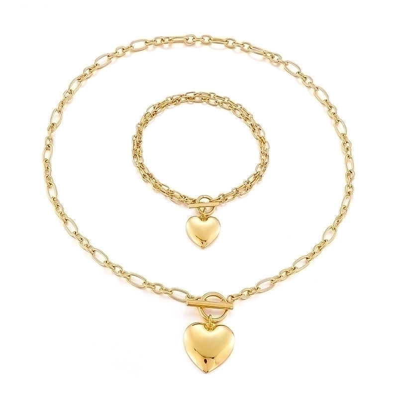 Titanium Steel 18K Gold Plated Fashion Heart