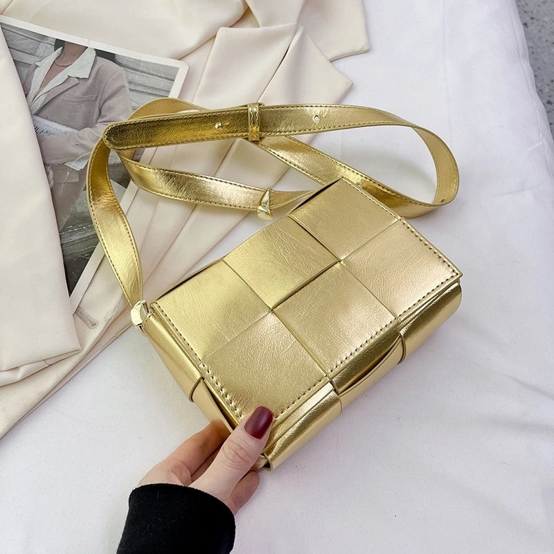 Women's Medium Pu Leather Solid Color Elegant Classic Style Square Magnetic Buckle Shoulder Bag Crossbody Bag