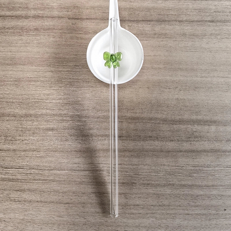 Casual Vacation Solid Color Glass Straw 1 Piece