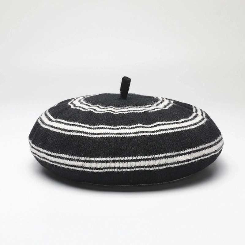 Women's Cute Stripe Beret Hat