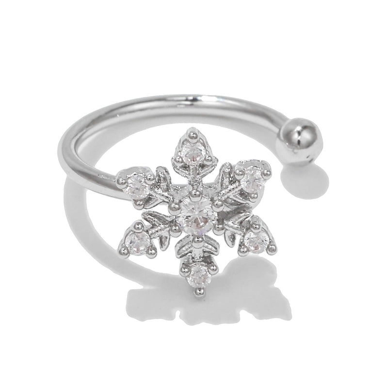 Glam Pentagram Brass Plating Zircon Ear Clips 1 Piece