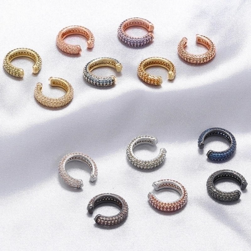 1 Piece Minimalist C Shape Plating Inlay Copper Zircon Gold Plated Earrings