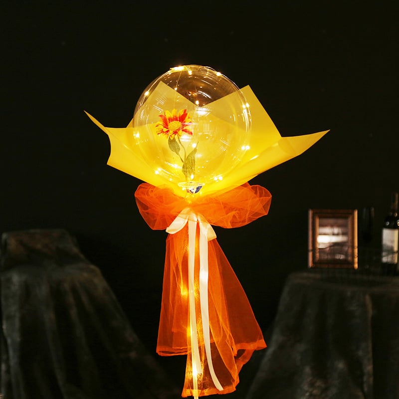 (Romantic Moment)LED Luminous Balloon Rose Bouquet
