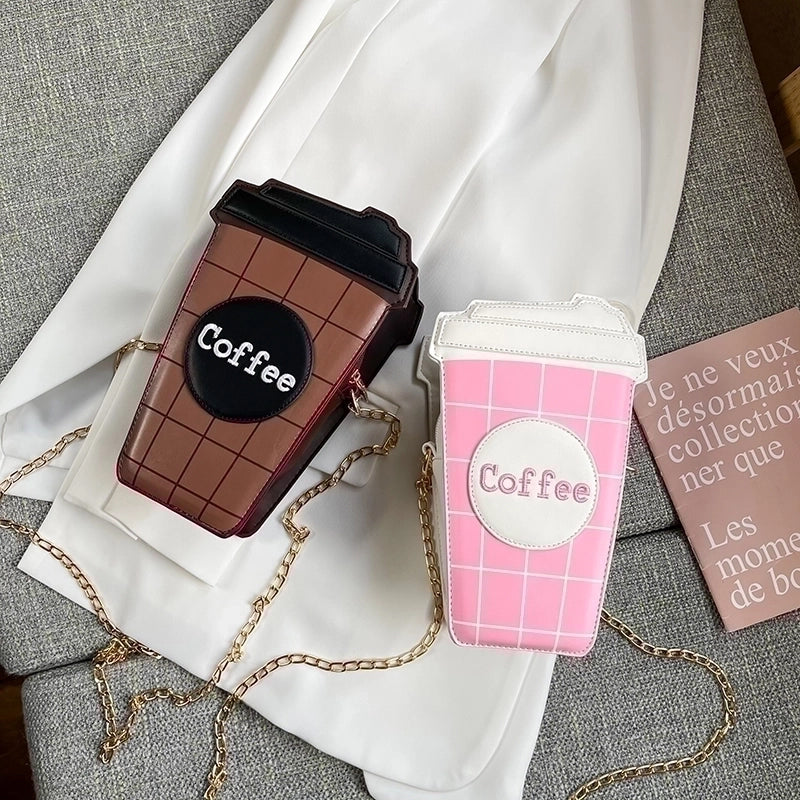 Women's Pu Leather Cup Classic Style Square Zipper Shoulder Bag Crossbody Bag
