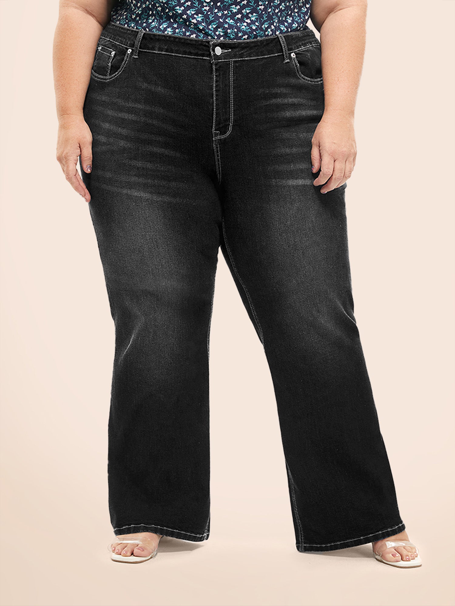 Bootcut Very Stretchy Mid Rise Medium Wash Sculpt Waist Jeans