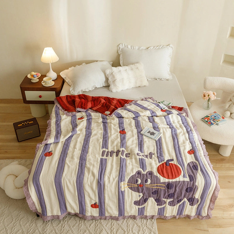 Cute Animal Cartoon Cotton Summer Blanket Bedding
