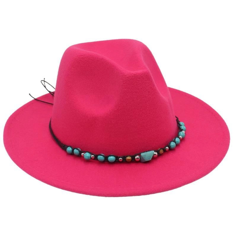 Western Cowboy Hat Big Brim Mountaineering Hat Spring And Summer New Emerald Felt Hat Ethnic Tibetan Hat