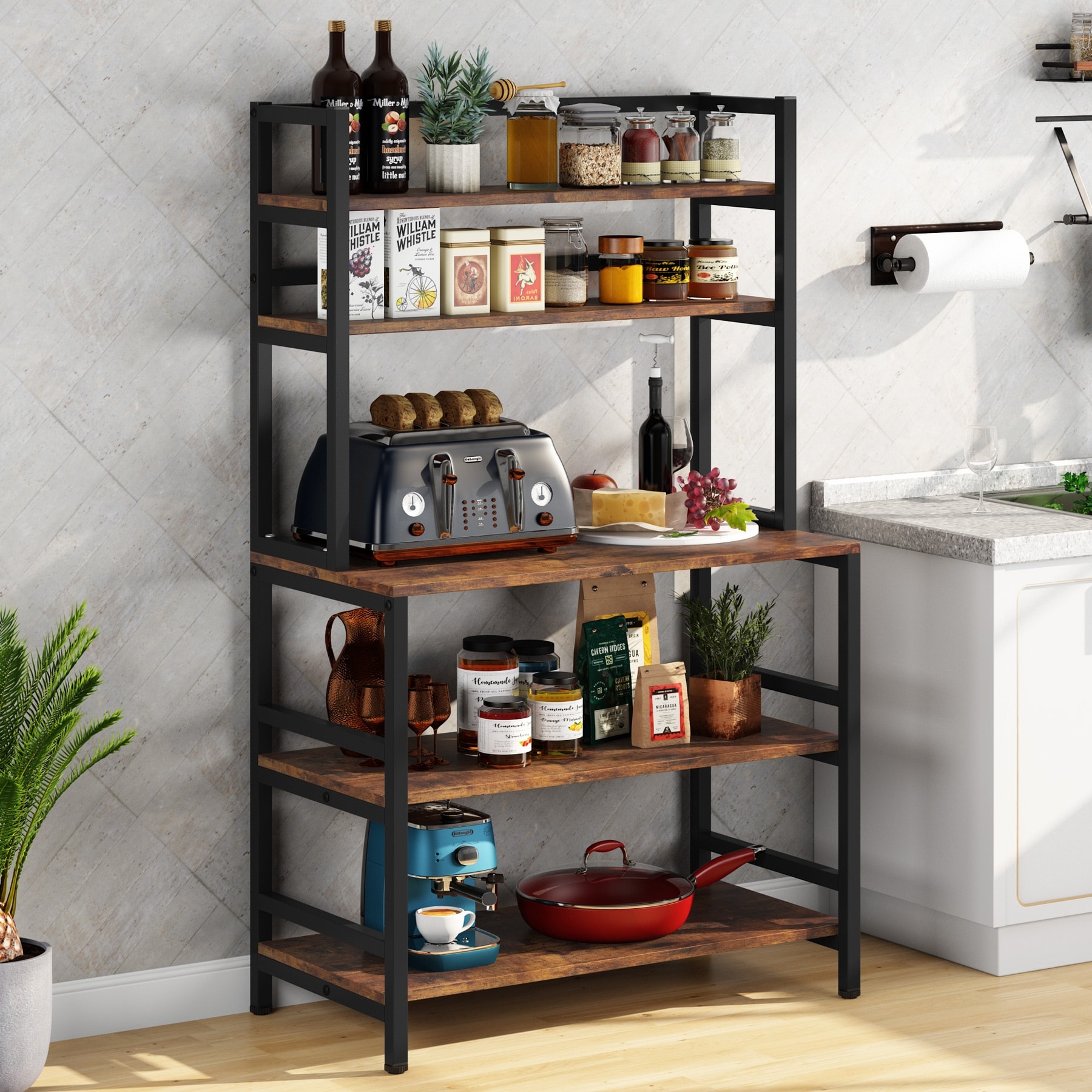 5 Tier Kitchen Baker Rack Utility Storage Shelf Microwave Oven Stand